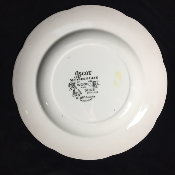 Vtg IRONSTONE Plate Ascot England Wood & Sons - Picture 6 of 7